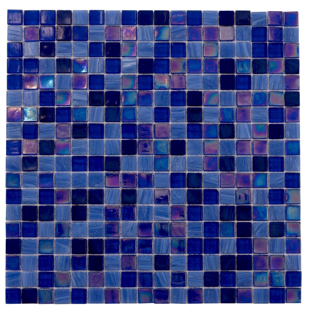 Apollo tile 12" x 12" Mingles Glossy Blue Glass Tile (18.69 sq ft/case) - 20 Pack