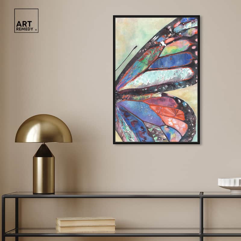 Art Remedy Butterfly Part Ii Framed Butterfly 1 Piece Canvas Wall Art