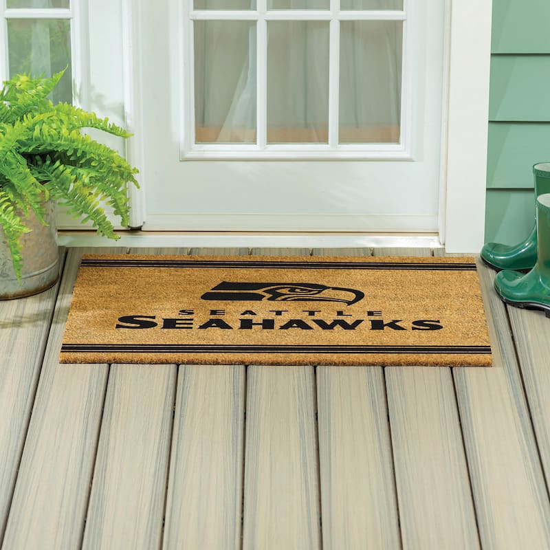 Seattle Seahawks Monochrome Indoor/Outdoor Coir Door Mat - 36" x 24"