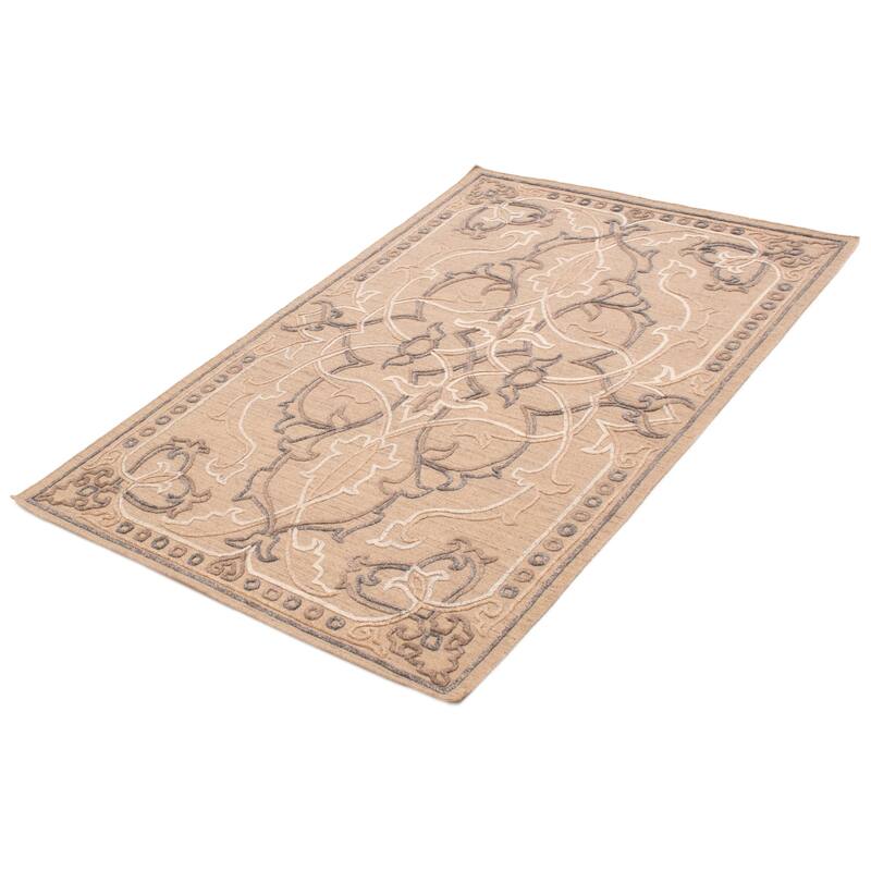 ECARPETGALLERY Hand-knotted Tangier Tan Wool Rug - 5'1 x 7'11