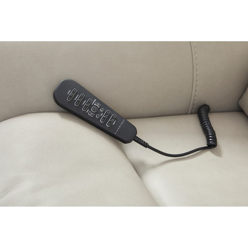 Artemis Dove Power Rocking Recliner with Power Headrest, Lumbar, Heat & Massage by Flexsteel