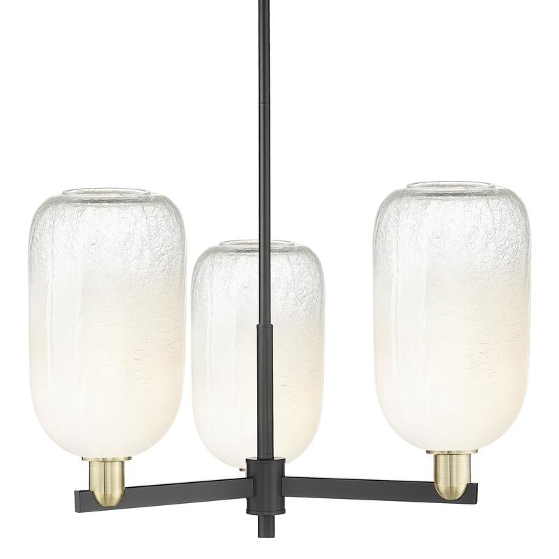 Innovations Lighting 716-3CR-17-18 Brookhaven Cloche Chandelier - Black Antique Brass / Opal