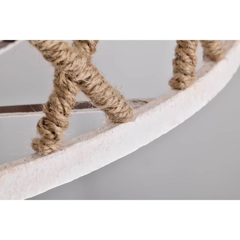 Shaunda 25 Inch Scandinavian Rope Details Fandlier 6 Light with Remote