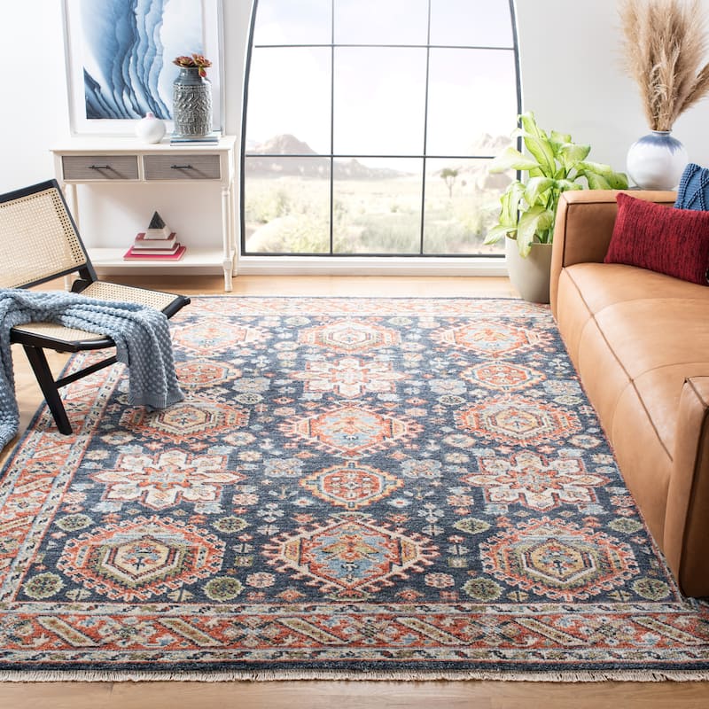 SAFAVIEH Handmade Samarkand Crissy Traditional Oriental Wool Rug - 9' x 12' - Red/Blue