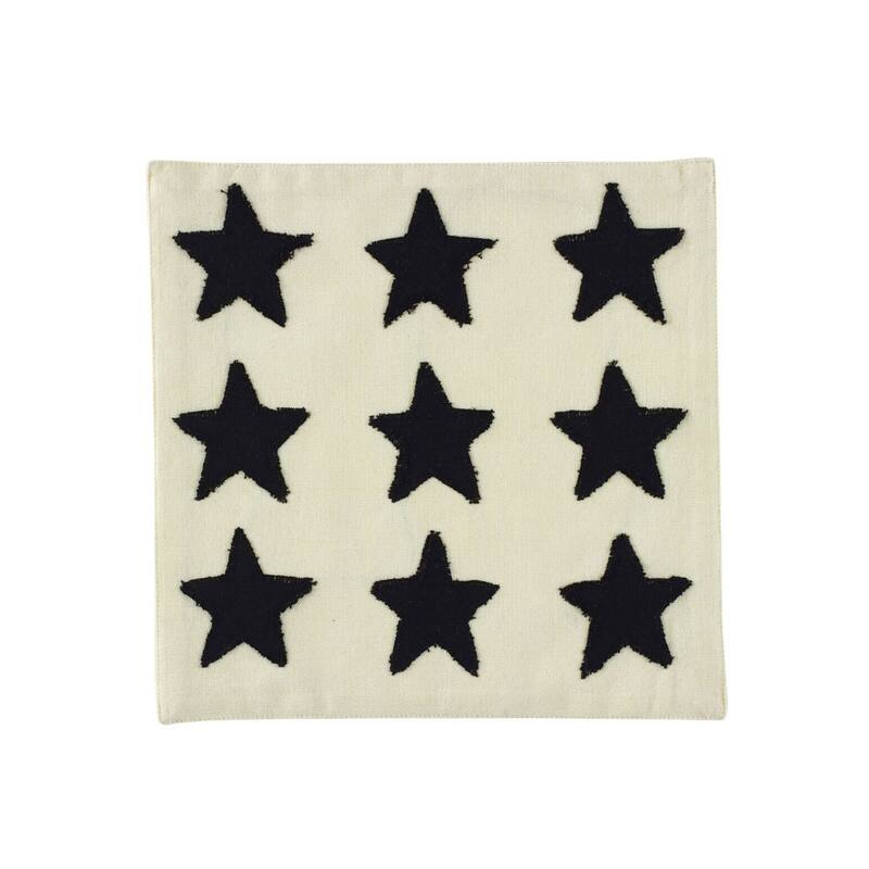 Park Designs Nine Black Stars Accent Mat - 12"W X 12"L