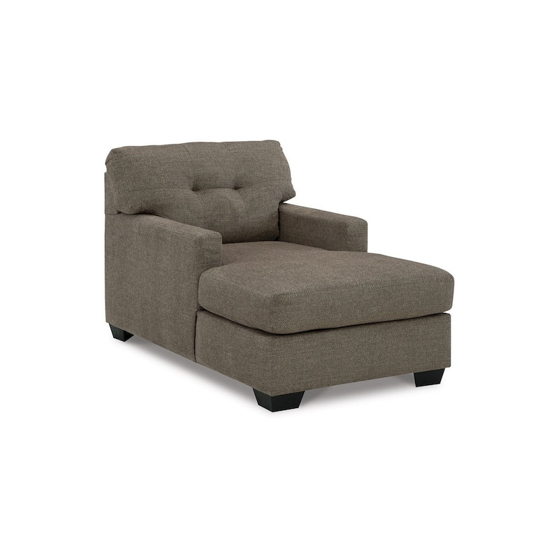 Joey 62 Inch Chaise Chair, Tufted Back, Foam, Chocolate Brown Polyester
