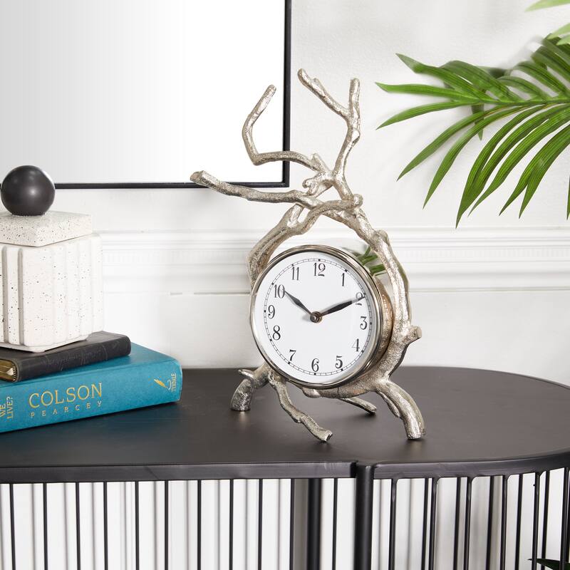 Aluminum Contemporary Clock - 8 x 4 x 13