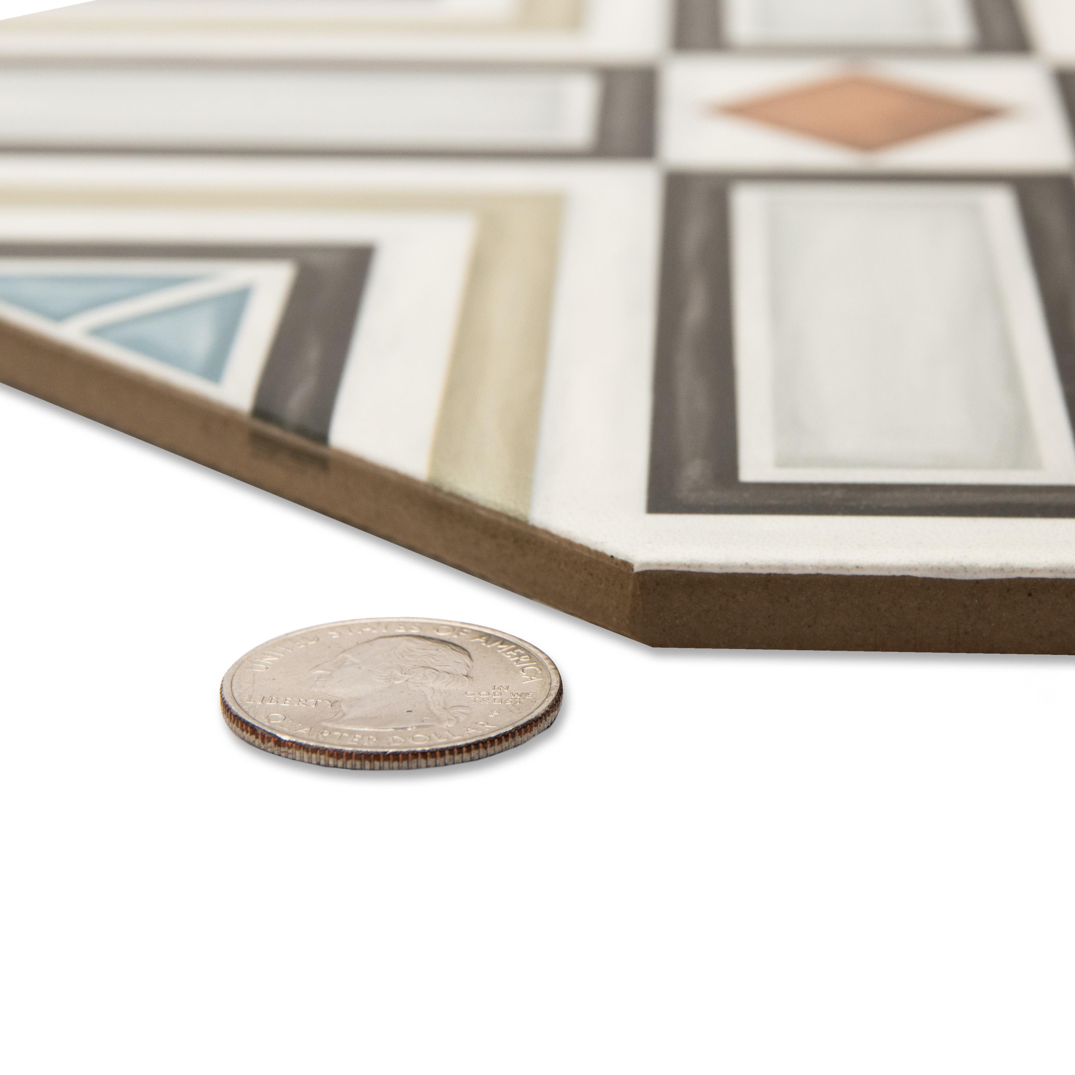 Merola Tile Vaudeville Octagon Deco Ritter with Taco Marron