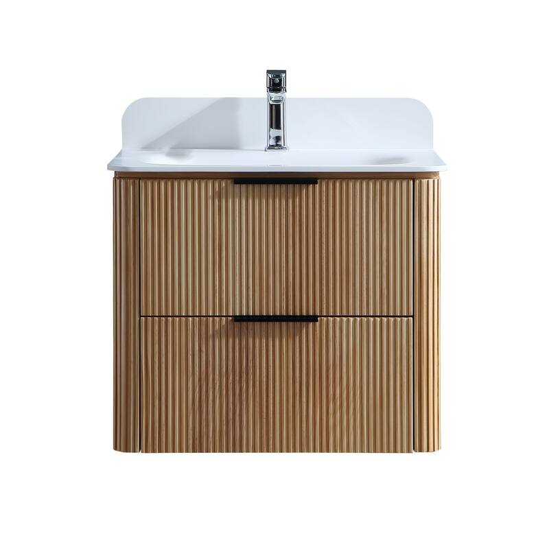 Modland 24" Wall-Mounted Bathroom Vanity with Acrylic Top Integrated Sink & Overflow
