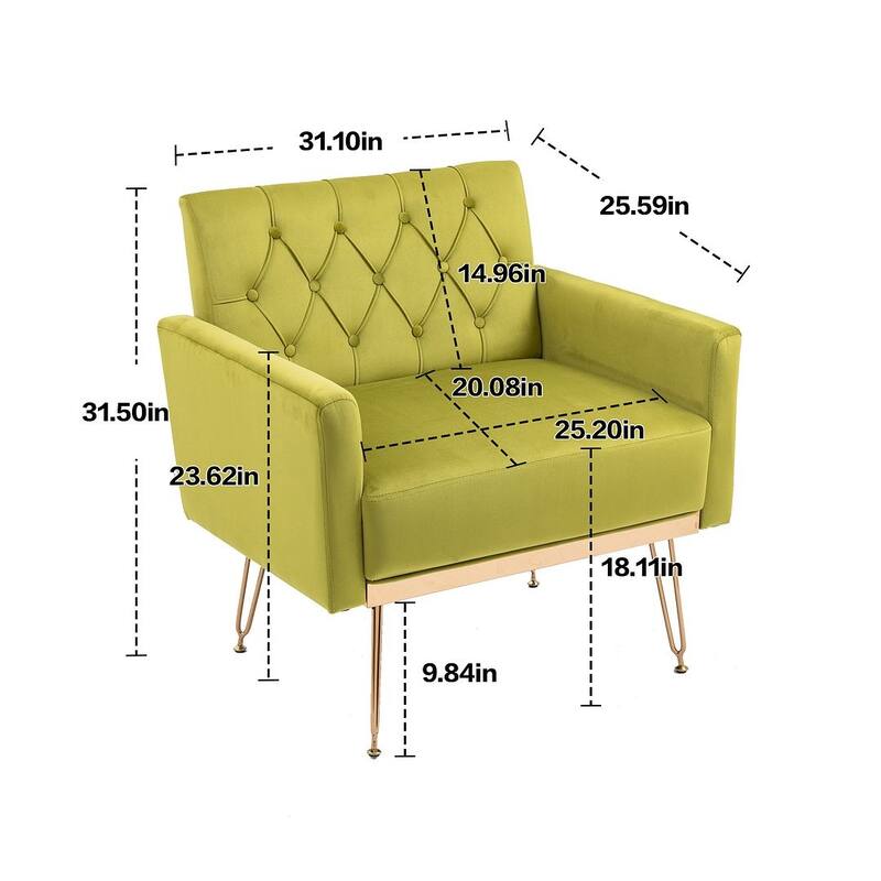 Modern Upholstered Velvet Accent Chair