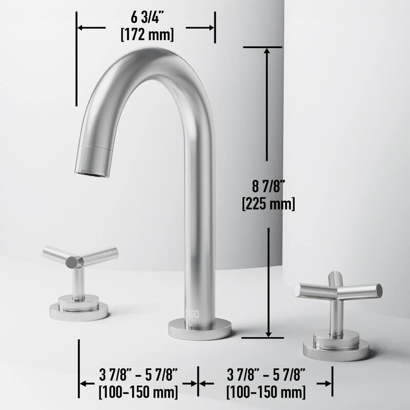 Vigo VG01308 Jewel 1.2 GPM 9" H Double Handle Widespread Bathroom