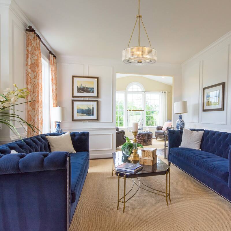 13.9 in. 3-Light Gold Chandelier Ripple Glass Pendant Light