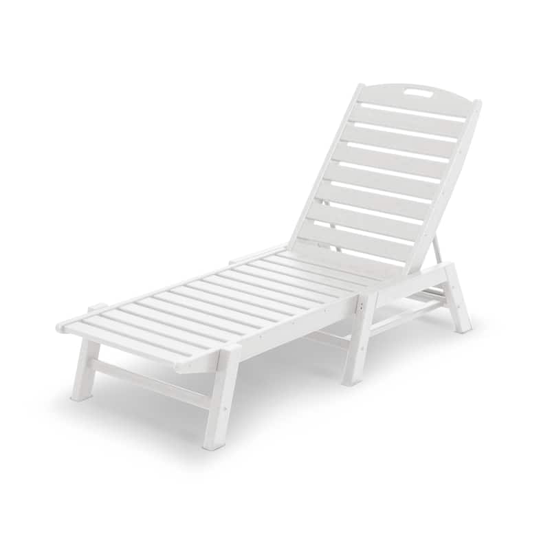 POLYWOOD Nautical Outdoor Stackable Chaise Lounge - White