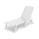 POLYWOOD Nautical Outdoor Stackable Chaise Lounge - White