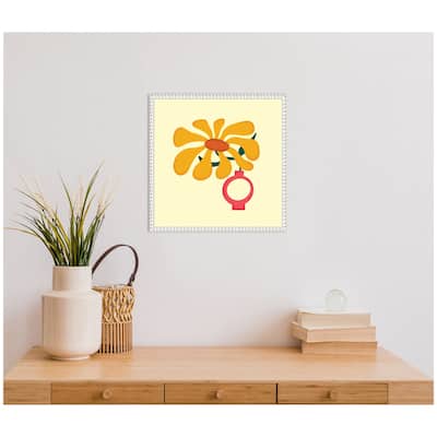 Kate and Laurel Sylvie Sunflower 2 Framed Canvas by Carrie Cantwell