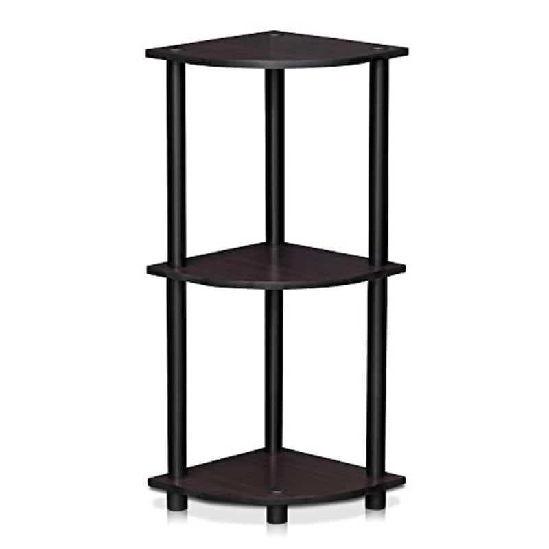3 Tiers Wood Household Shelving Unit in Dark Walnut (11.6 in. W x 29.6 in. H x 11.6 in. D)