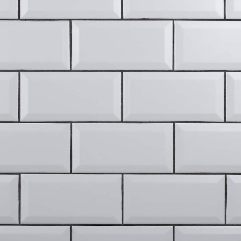 Merola Tile Crown Heights Beveled Matte White 3" x 6" Ceramic Wall Tile