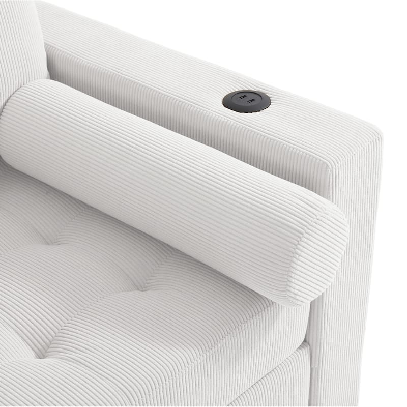 39" Adjustable Recline Convertible Sleeper Accent Chair with USB Port