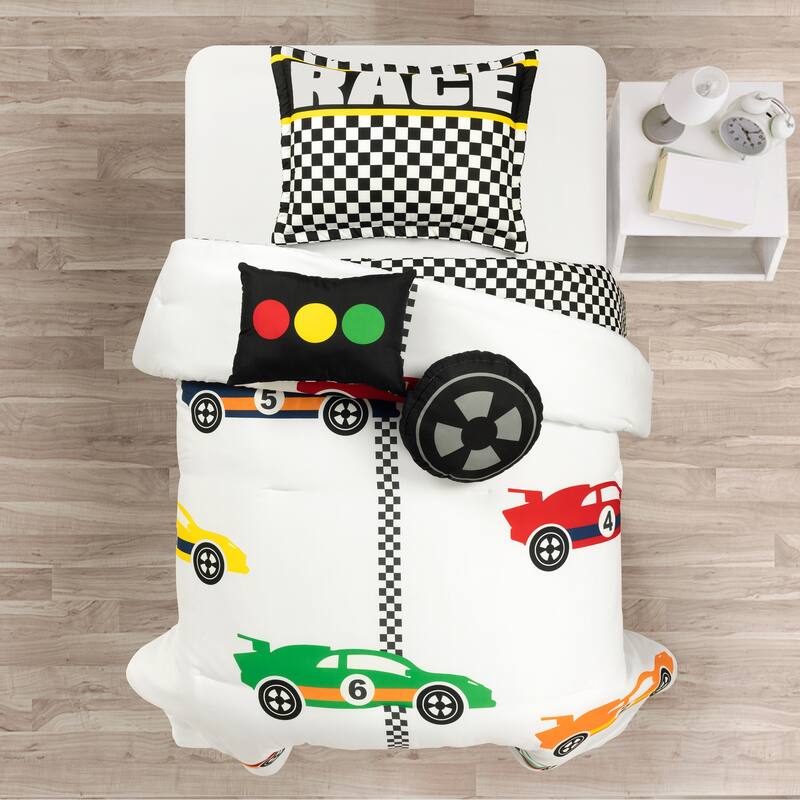 Lush Decor Racing Cars Reversible Oversized Comforter Set
