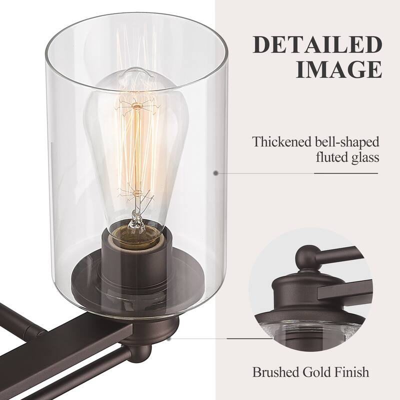 Bathroom Vanity Wall Light with Glass Shade and Rubbed Bronze Finish