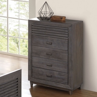 Furniture of America Faye Modern Charcoal Brown Rubberwood 5-Drawer Chest