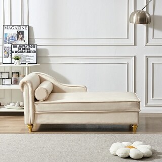 Modern Upholstery Chaise Lounge Chair with Storage Velvet - Bed Bath ...