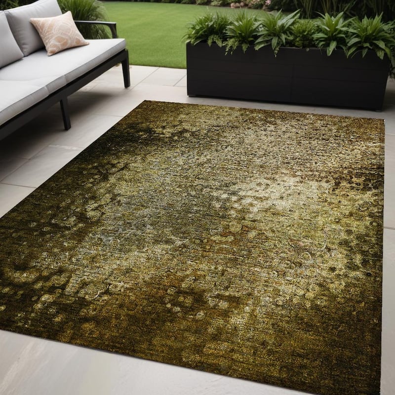 Elra Pure & Simple Weather Resistant Classic Meets Modern Outdoor Rug - 5' X 8' - Brown