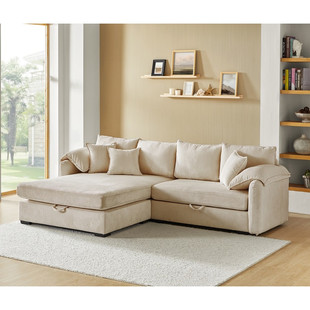 Cesare Modern 2-Piece Reversible Cushions Sectional with Storage by HULALA HOME
