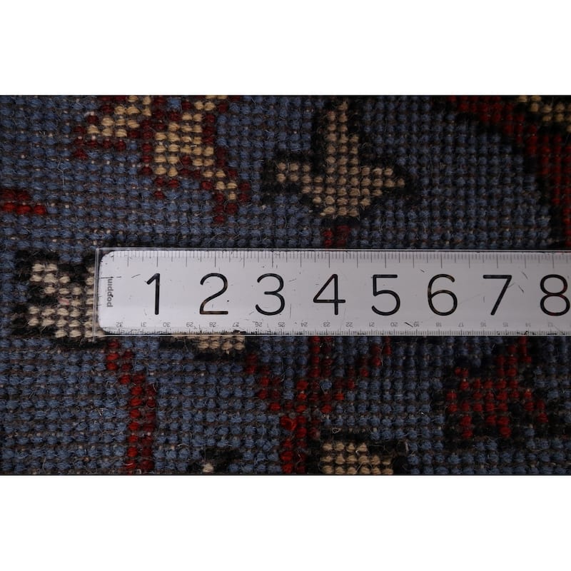 Animals Design Blue Ziegler Oriental Runner Rug Handmade Wool Carpet - 2'7"x 9'11"