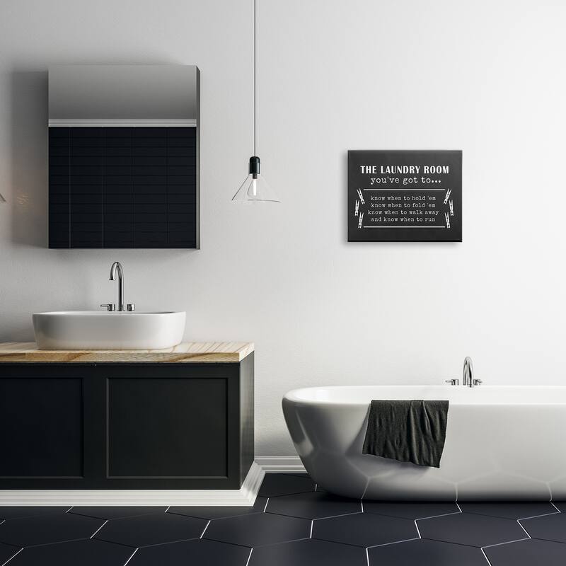 Stupell Laundry Room You've Got to Know When Phrases Canvas Wall Art - White