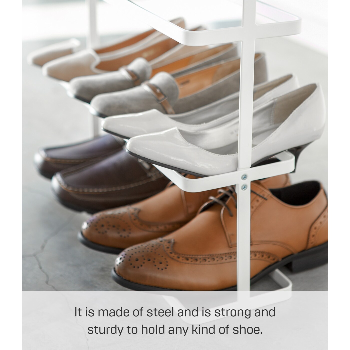 Yamazaki Home Shoe Rack - Two Styles, Steel, Holds 6 to 9 shoes