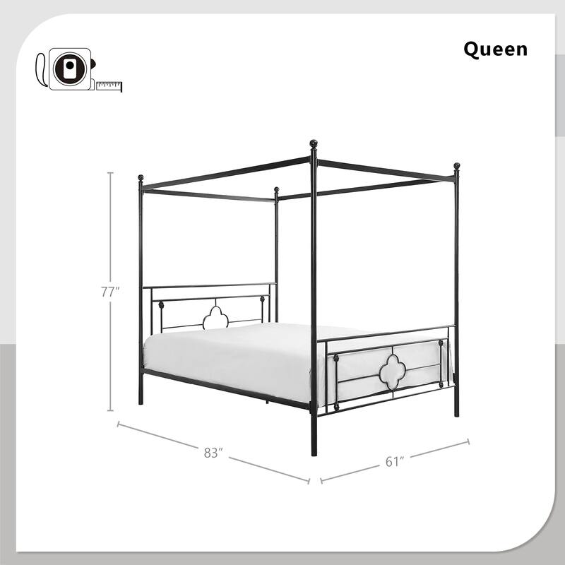 Marnie Qua-trefoil Canopy Metal Bed