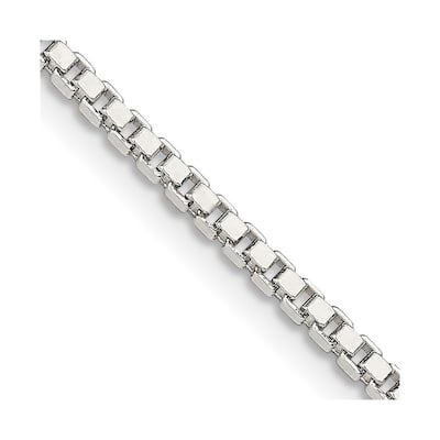 Curata 925 Sterling Silver 2mm Box Chain Necklace Options: 16 18 20 22 24 26 28 30 36