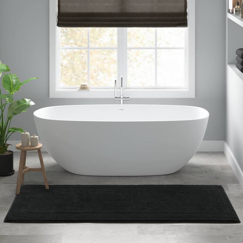 1 PCS 24x72"Tufted 3000 GSM Reversible Bath Rug Black - 6' x 2'