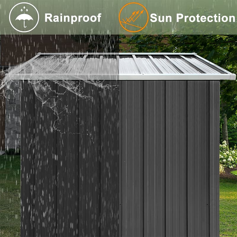 6 ft. W x 4 ft. D Electro-Galvanized Outdoor Metal Storage Shed