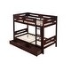 preview thumbnail 3 of 2, Espresso Twin over Twin Size Solid Wood Bunk Bed with 2 Drawers