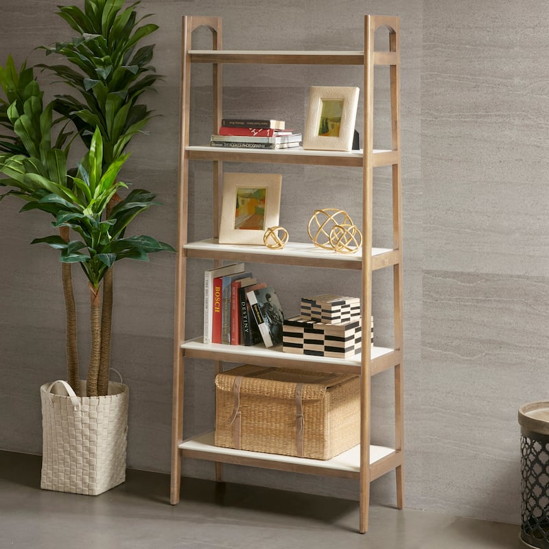 Madison Park Avalon Shelf/ Bookcase - Off-White/Natural