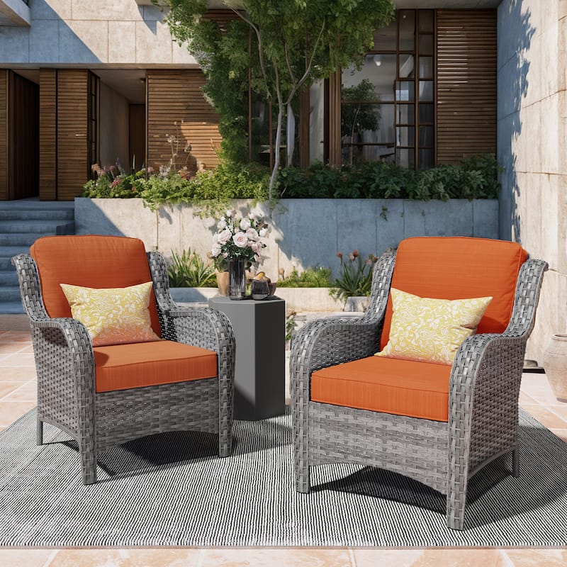 OVIOS 2-piece Patio Wicker Chairs Set
