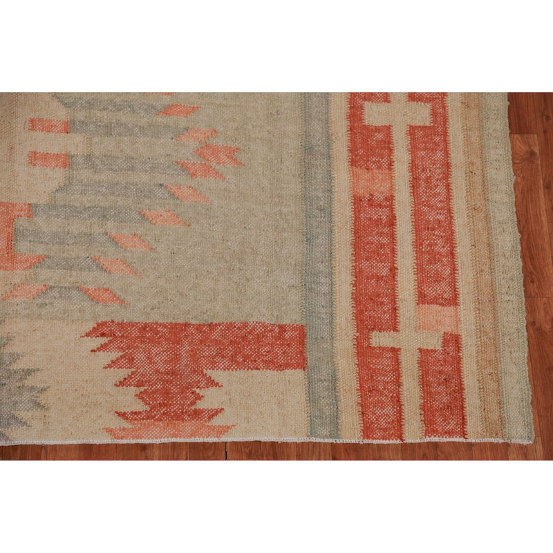 Hand Woven Oriental 100% Jute Carpet Southwestern Modern Multi-Colored Kilim Area Rug - 10' 0'' X 8' 5''