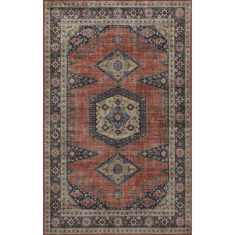 Momeni Karachi Traditional Area Rug with Non-Skid Backing