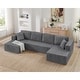 preview thumbnail 13 of 45, U shape Modular Sectional Sofa, Compressed Sectional Sofa Modern Minimalist Style Corduroy Couch