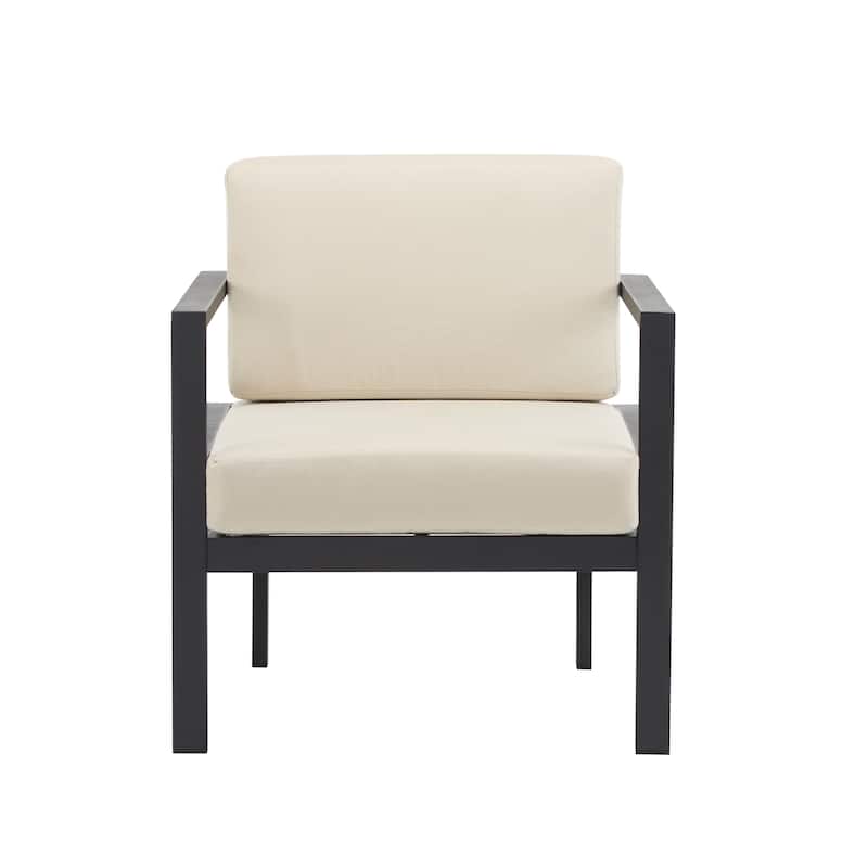 Christopher Knight Home - PureNest 27.7'' Outdoor Lounge Chair with Aluminum Frame, Weather-Resistant Cushions, Sleek Design
