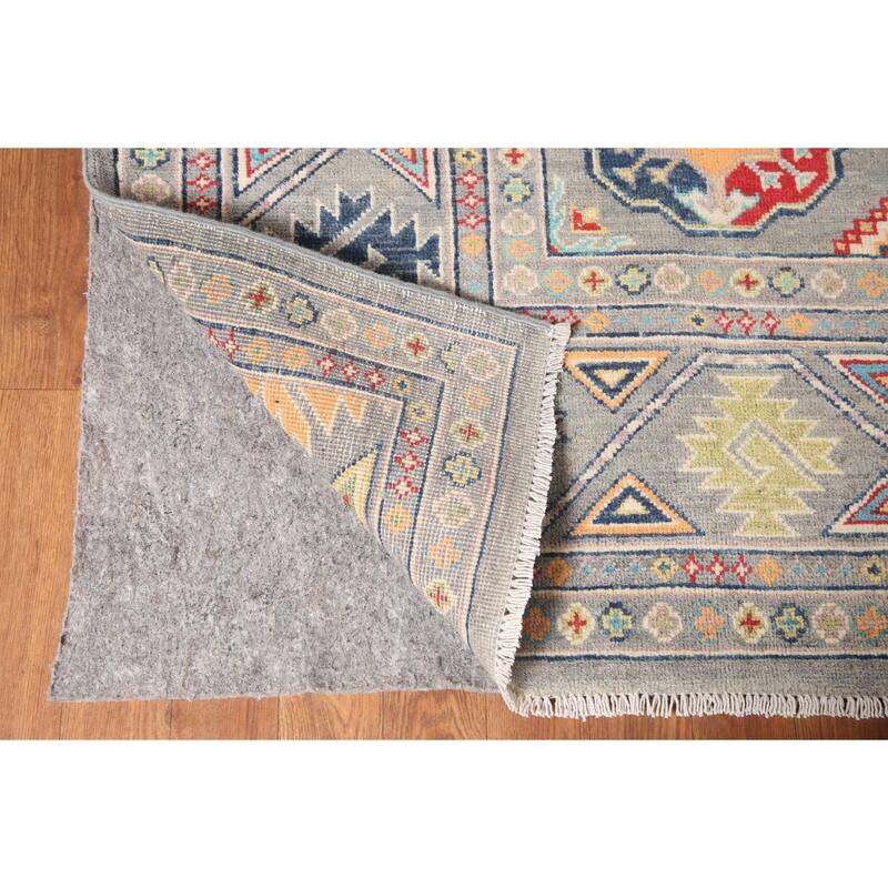 All-Over Kazak Area Rug Hand-Knotted Wool Carpet - 6'9" x 9'8"