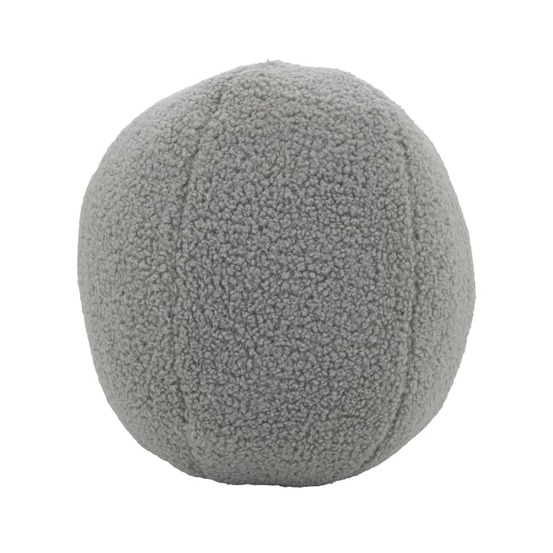 Fluffy Fun Faux Fur Ball Poly Filled Throw Pillow - 10"x10" - Grey
