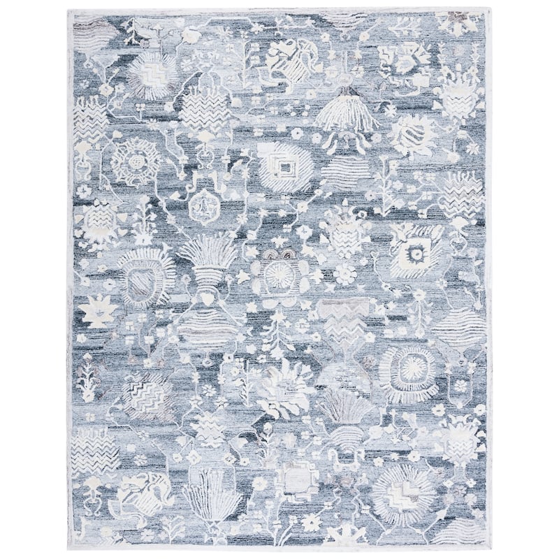 SAFAVIEH Handmade Glamour Adeliya Modern Viscose Rug - 9' x 12' - Grey/Ivory