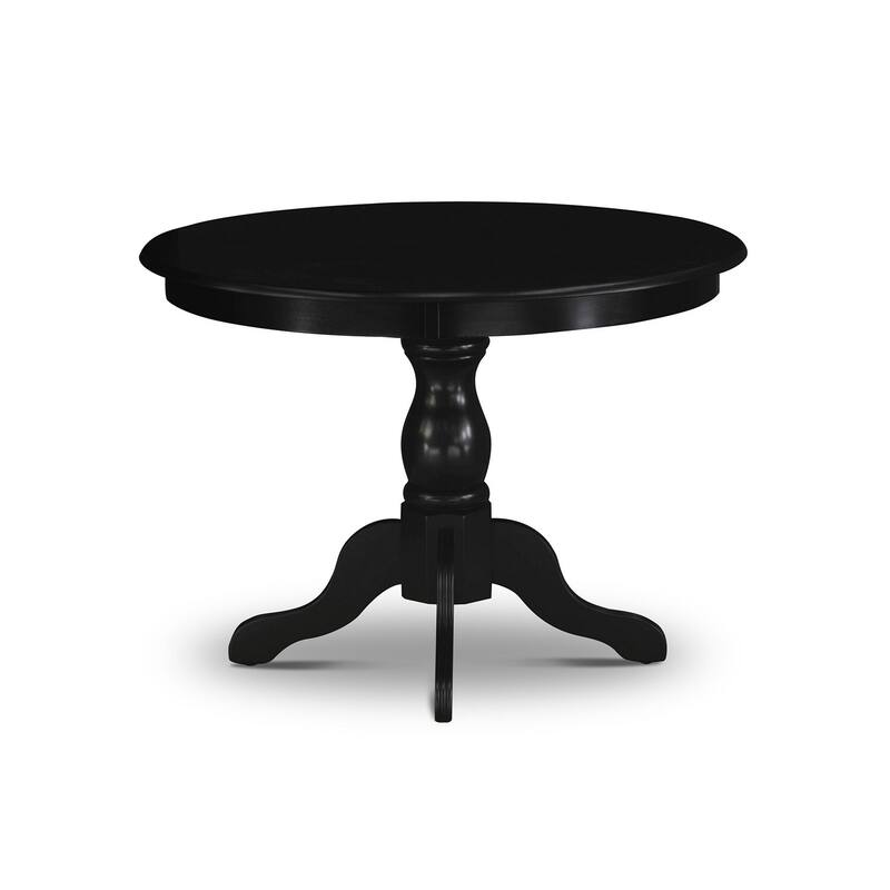 3-Piece Wirebrushed Black Solid Wood Top - Button Tufted Dining Room Set - Seats 4