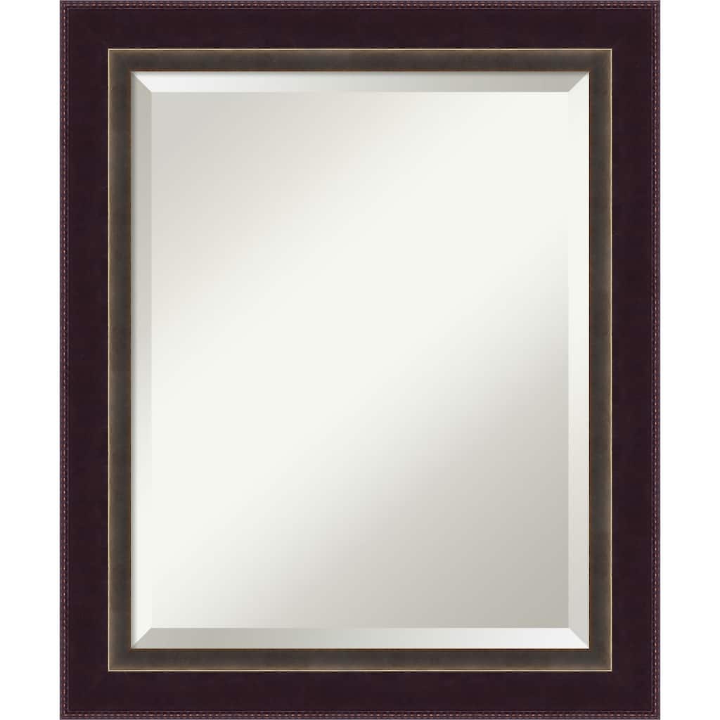 Beveled Wood Wall Mirror - Signore Bronze Frame