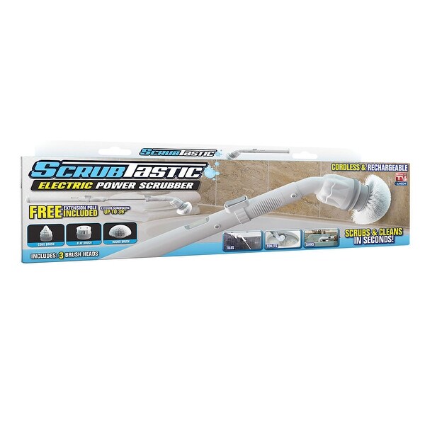 ScrubTastic Electric Power Shower Tile Scrubber - Rechargeable Cleaning Wand - Measures 36" Long