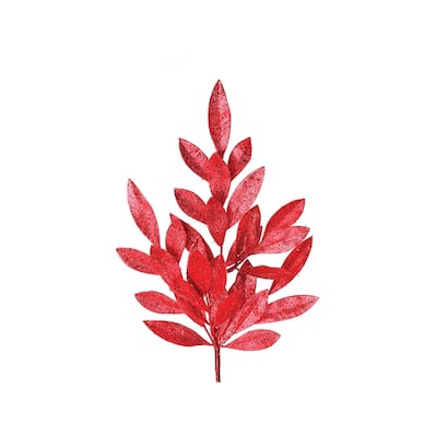 21" Glitter Sparkling Bay Leaf Spray Set of 4 - 21-Inch