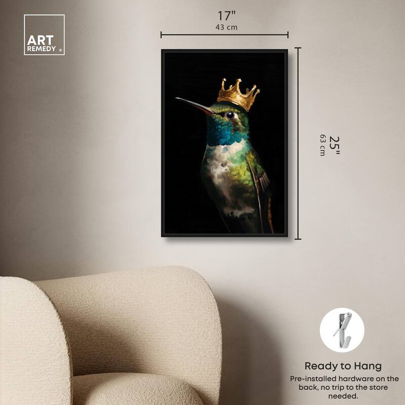 Crowned Azure Bird I Canvas by Art Remedy